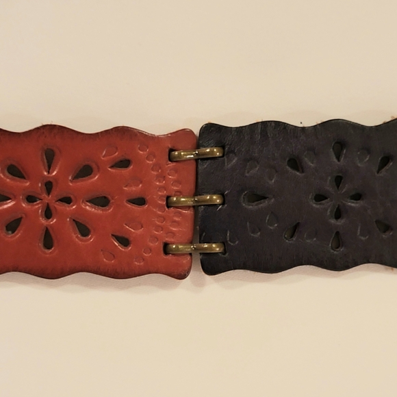 Fossil Women's M Leather Belt Floral Stations Multi Boho Southwestern Cowgirl - Picture 7 of 12